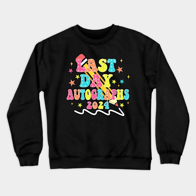 Last Day Autographs, Peace Out School, Last Day of School, End of School, Graduation, Class Dismissed Crewneck Sweatshirt by artbyGreen